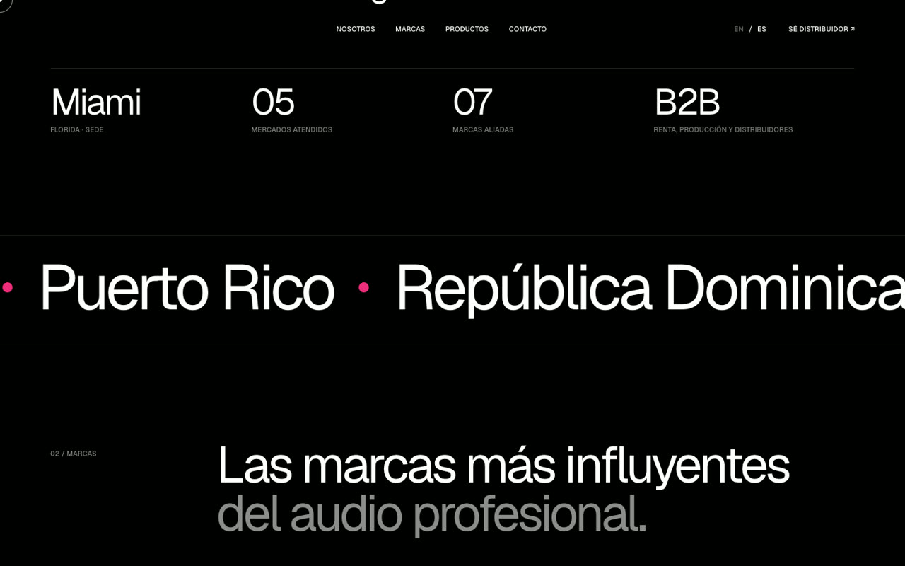 Sección de marcas y productos