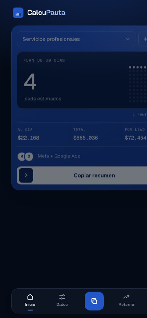CalcuPauta en el celular